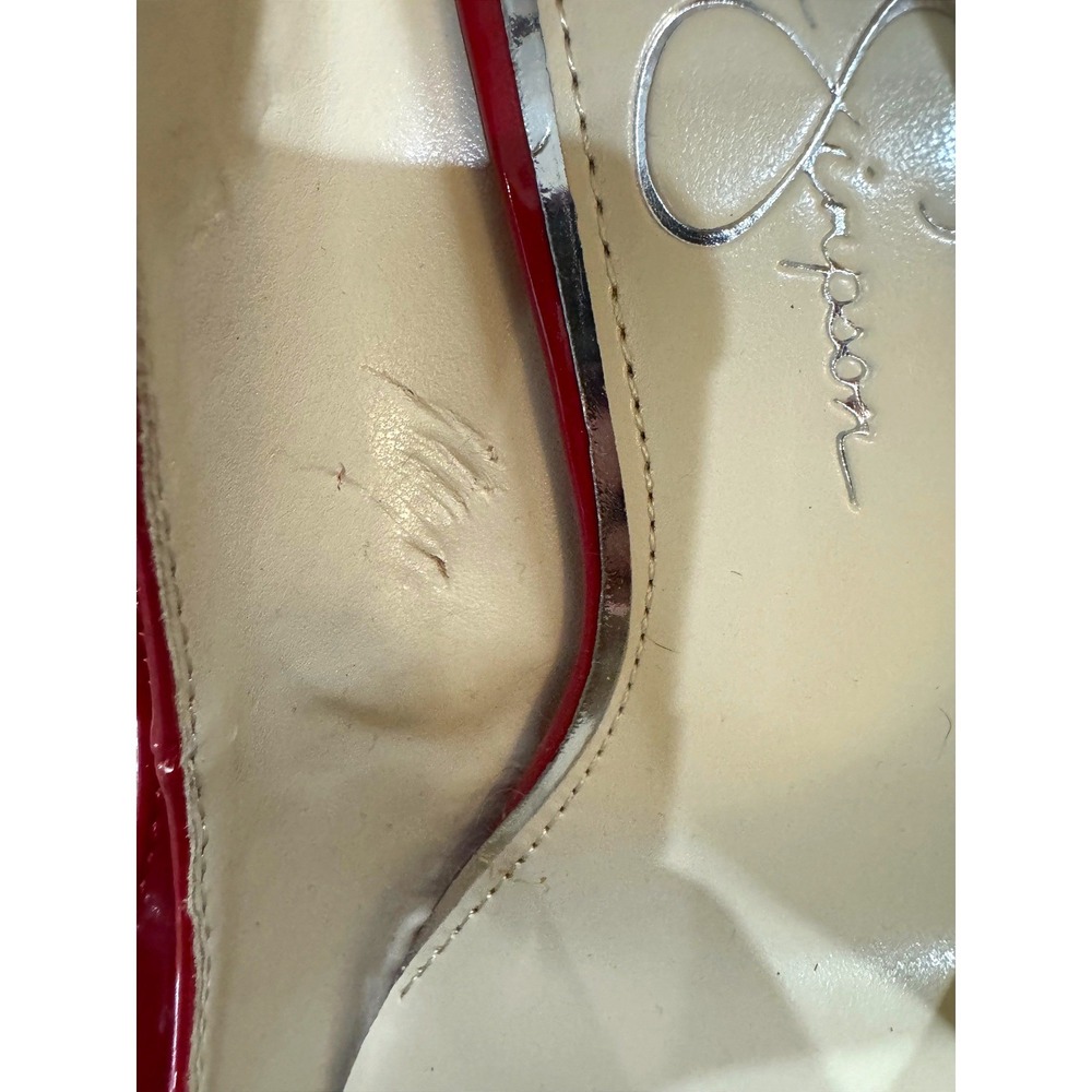 Jessica Simpson Cassani Pointed-Toe Pumps in Red Muse Patent Size 8.5 - Picture 7 of 7